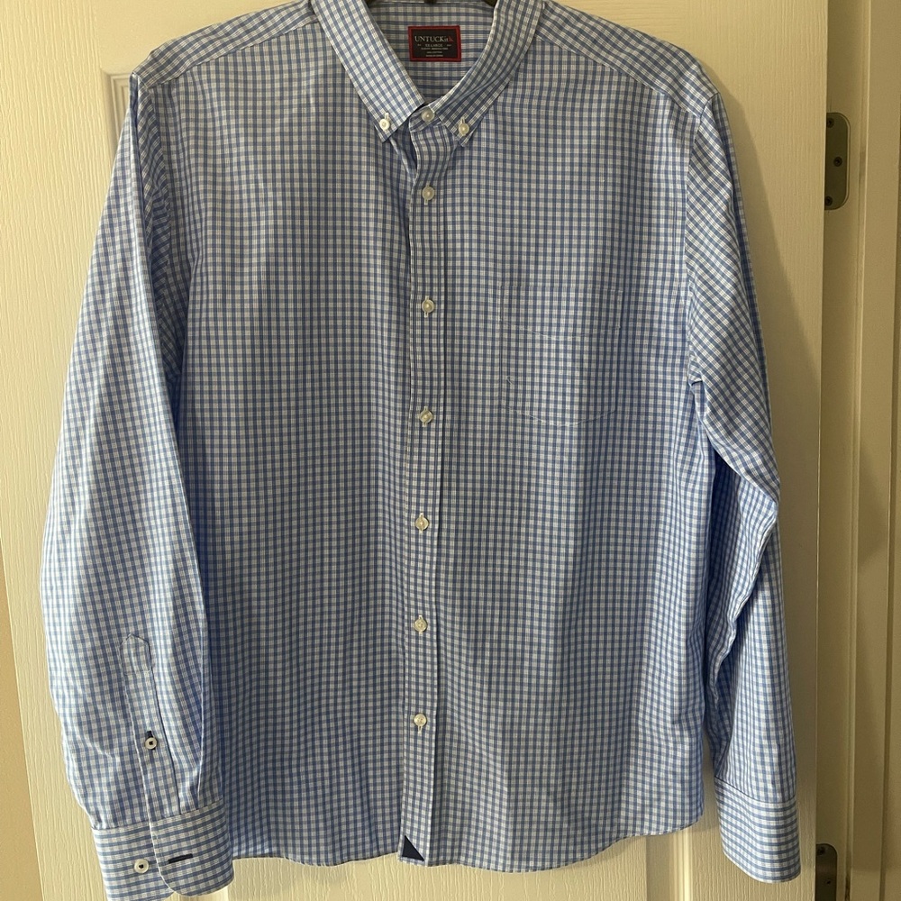 UNTUCKit Light Blue Gingham Men's Shirt